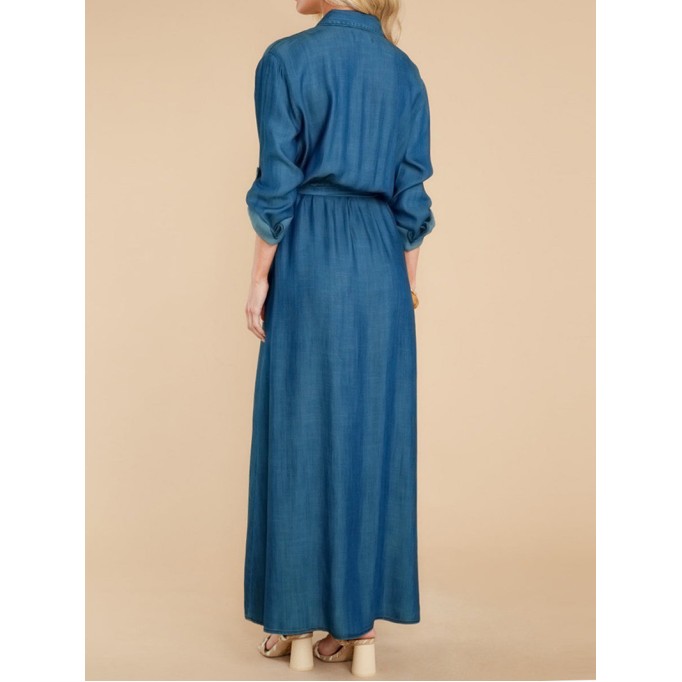 Women's Style Sexy Slit Long Sleeve Maxi Dress