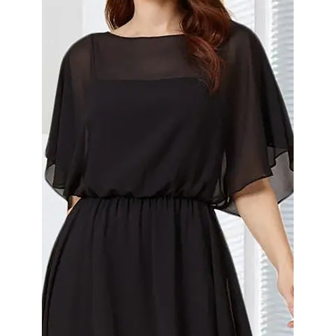 Black chiffon simple elegant dress