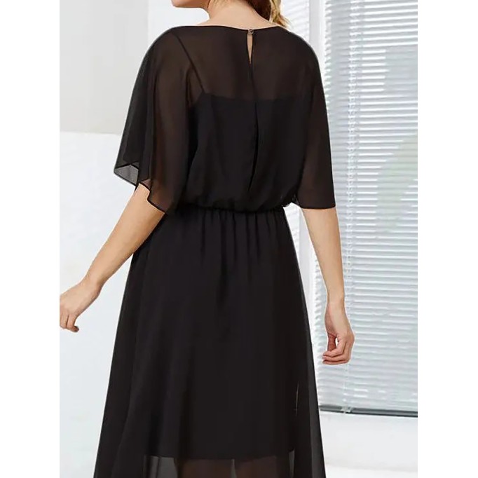 Black chiffon simple elegant dress