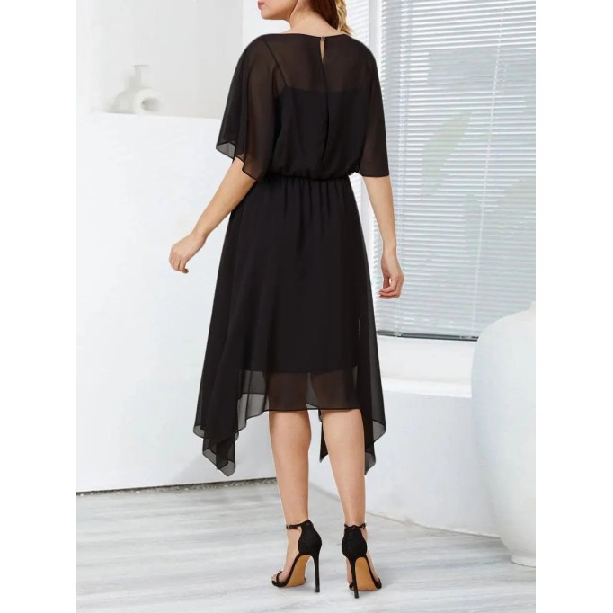 Black chiffon simple elegant dress