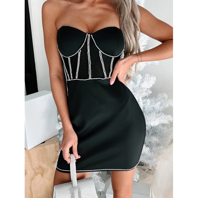 Black strapless dress