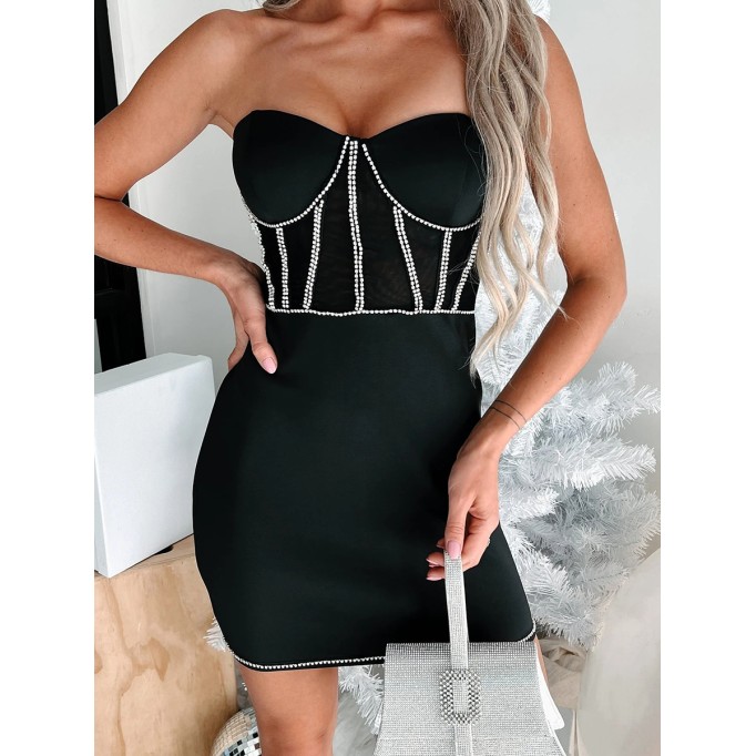 Black strapless dress