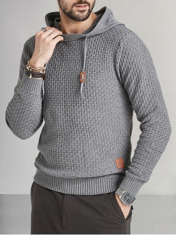 Casual Style Pullovers HoodedSoft Knit Hoodie